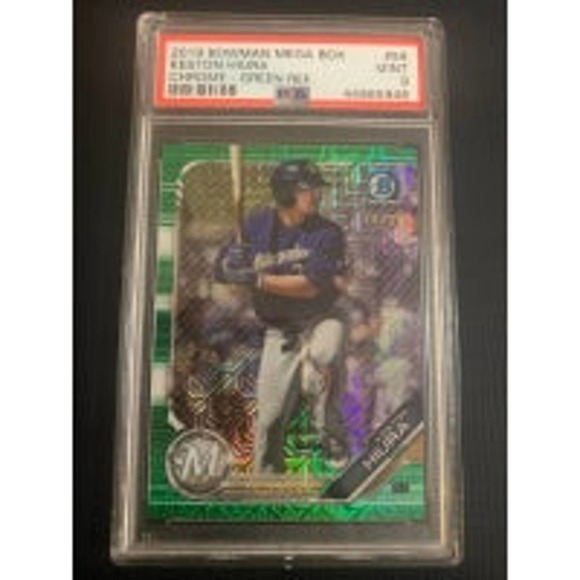 2019 Bowman Chrome Mega Box Keston‎ Hiura /99 Green Refractor PSA 9 - Picture 1 of 2